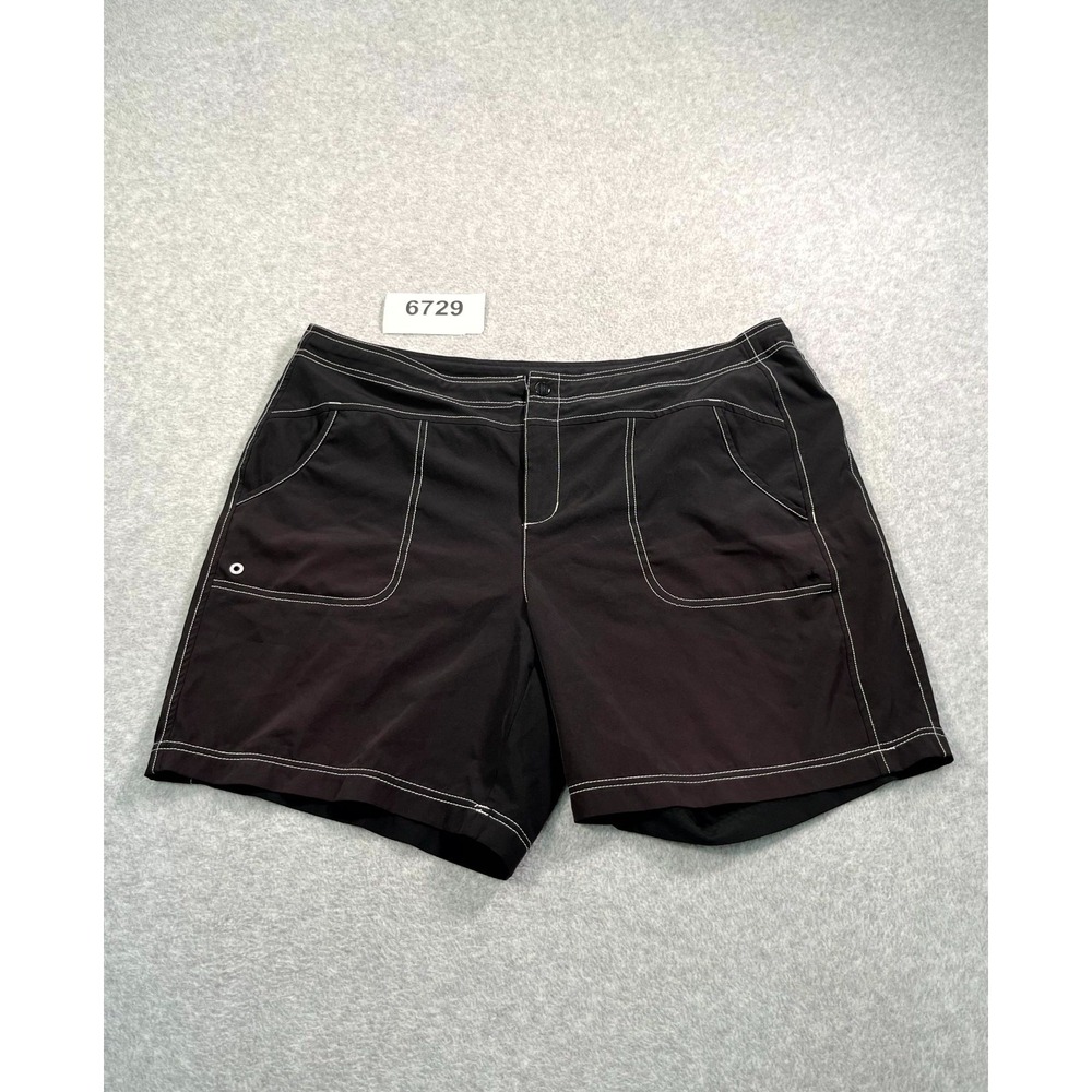 ZeroXposur Board Shorts Womens 16W Black Stretch Flat Front Swimwear‎ Summer